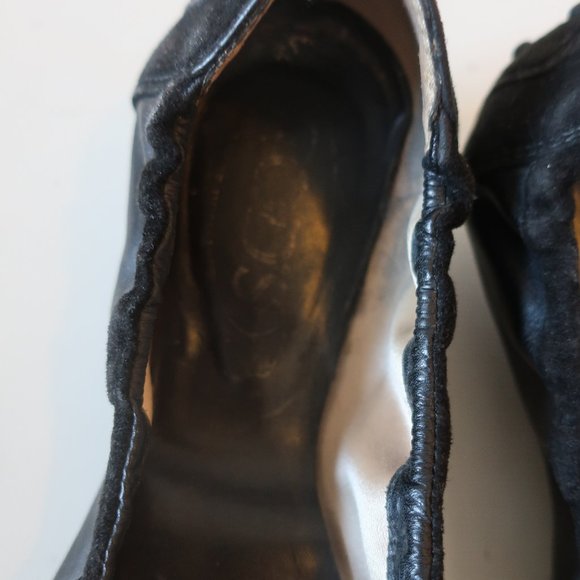 TOD'S BLACK LEATHER/SUEDE FLAT DRIVING LOAFERS 8* - Picture 6 of 7